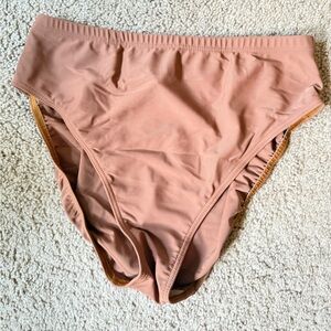 Women's Brown High-Waist Bikini Bottom